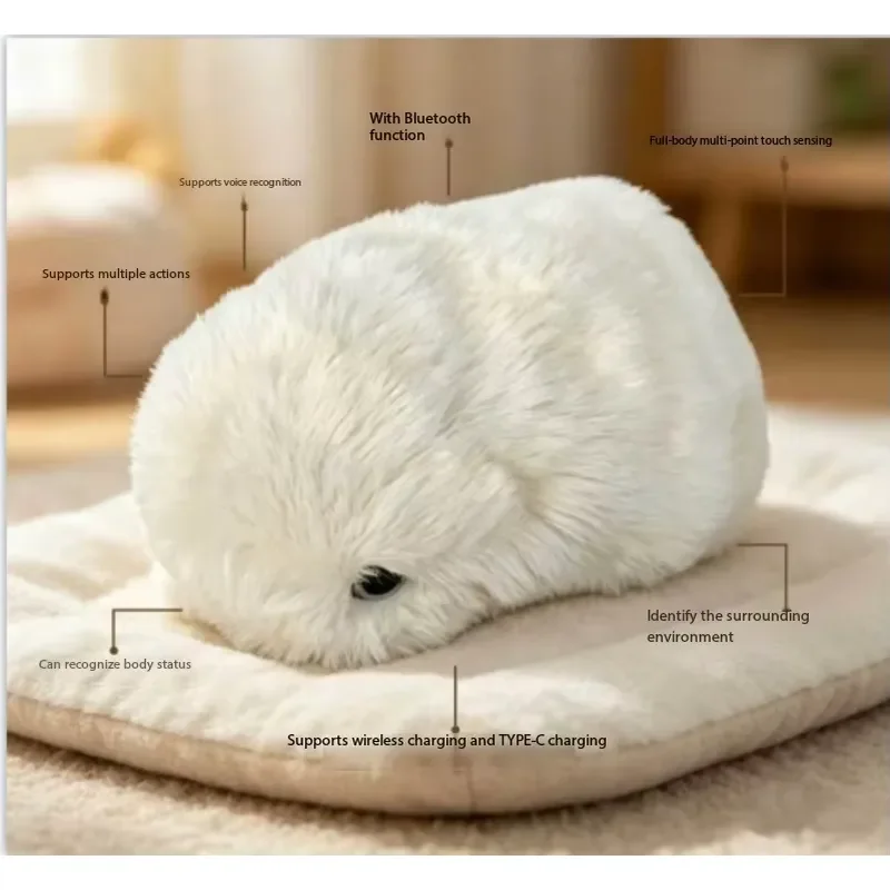 AI Interactive Plush Toy Intelligent Bionic Pet Simulation Fur Emotional Companion Decompression Stress Relief Gift for Kid
