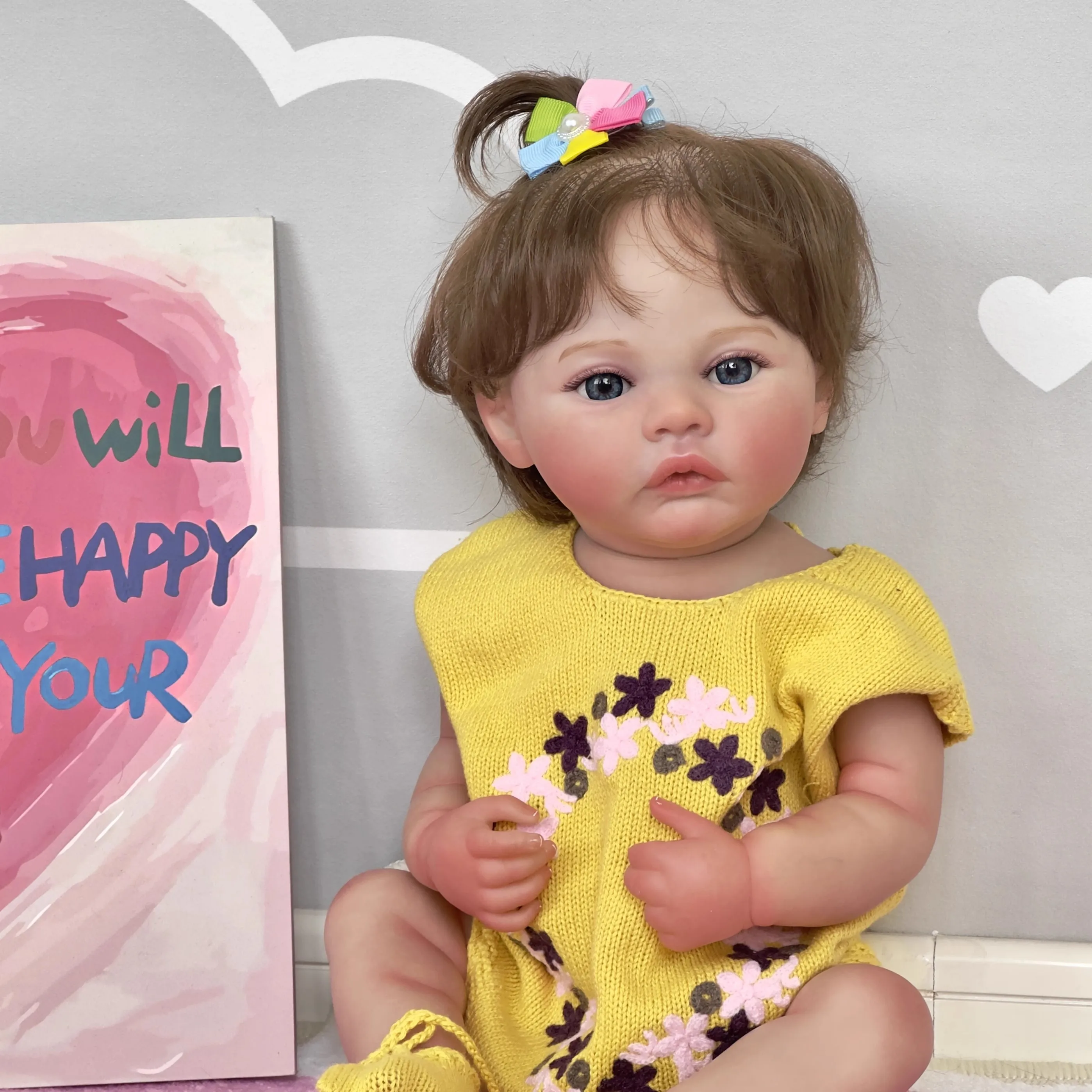 Poupée bébé Reborn réaliste pour nouveau-né, corps en tissu, cadeau pour enfants, maquillage premium, peau 3D faite à la main, poupée d'art à collectionner de qualité supérieure