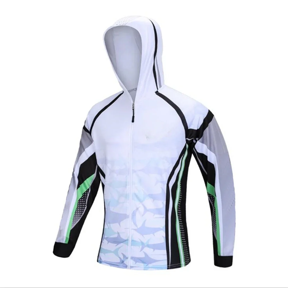 Fishing Anti-UV Sunscreen Sun Protection Clothes Fishing Shirt Breathable Quick Dry Fishing Jersey Hooded Sportswear