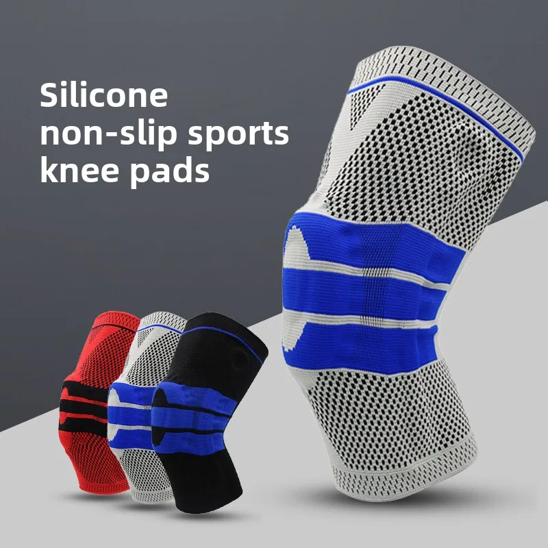 

Silicone Knee Pads High Elastic Anti-slip Protector with Support Strips Suitable for Hiking Basketball Fitness Joint Protection
