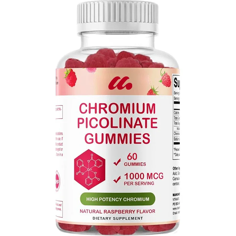 

Vitamin pyridine formate chromium 1000 micrograms -60 gummies - High efficiency chromium - Raspberry flavor