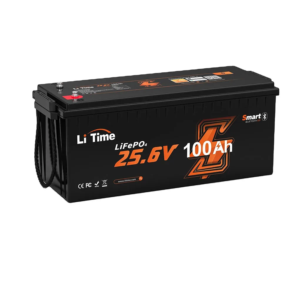 IP65 Bluetooth 2560Wh 24V 100Ah 5year Warranty LiFePO4 Battery Low-Temp Protection 4000 Cycles Batteries