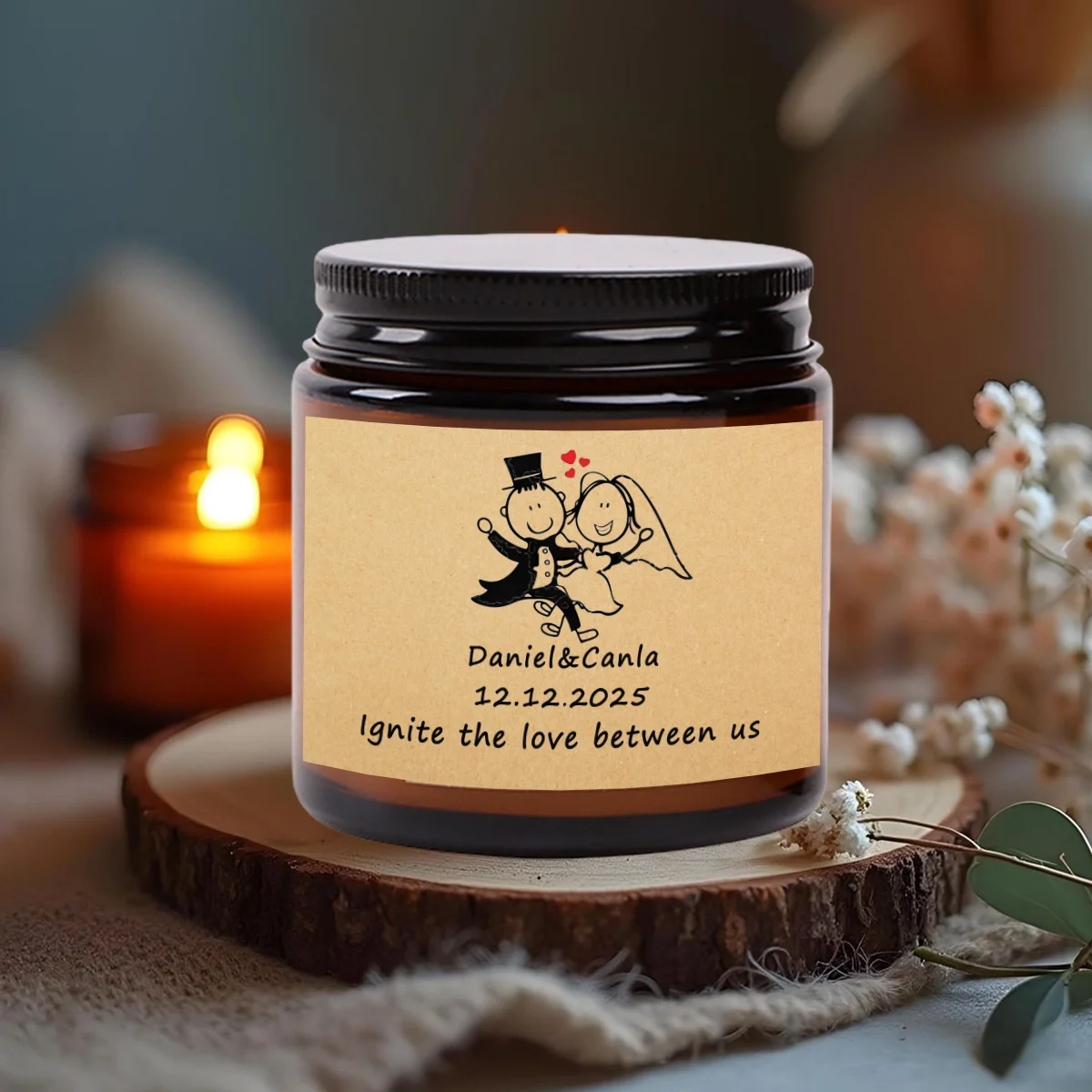 

3.5oz/70g Custom Photo Scented Candle Gift-Personal Aromatherapy with Logo/Design Stickers-Birthday Wedding Corporate Present