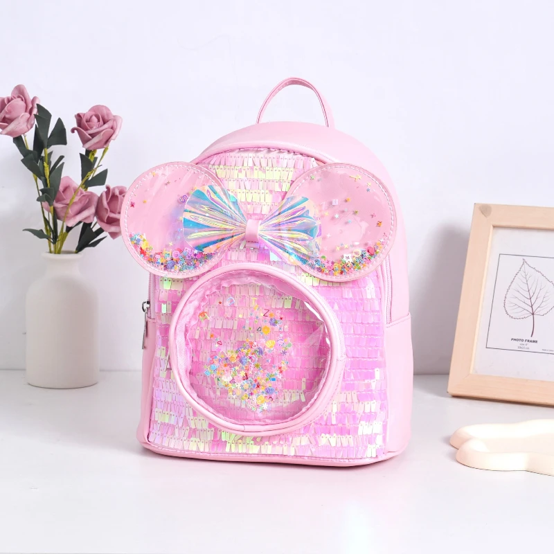 Cute Backpack Cartoon Fashion Princess Backpack Shiny Casual Simple School Bags Travel Large Capacity Practical Girl Bag Рюкзак