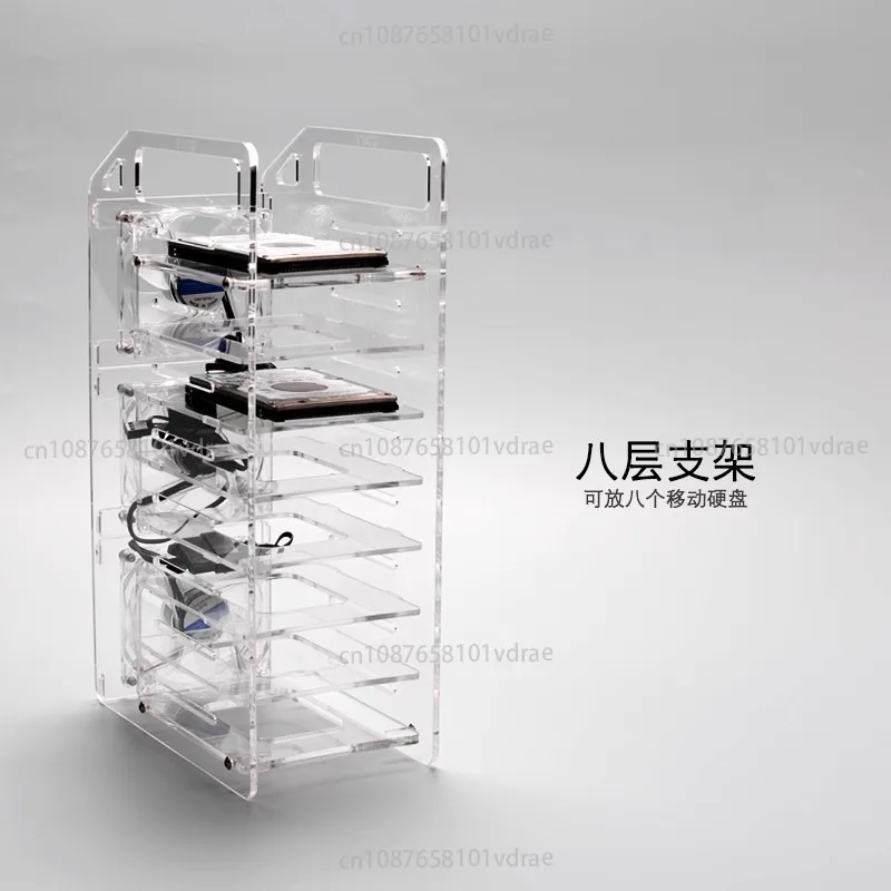 Acrylic 5-Tier Portable Hard Drive Rack DIY Hard Drive Enclosure Acrylic 2.5-Inch Hard Drive Case