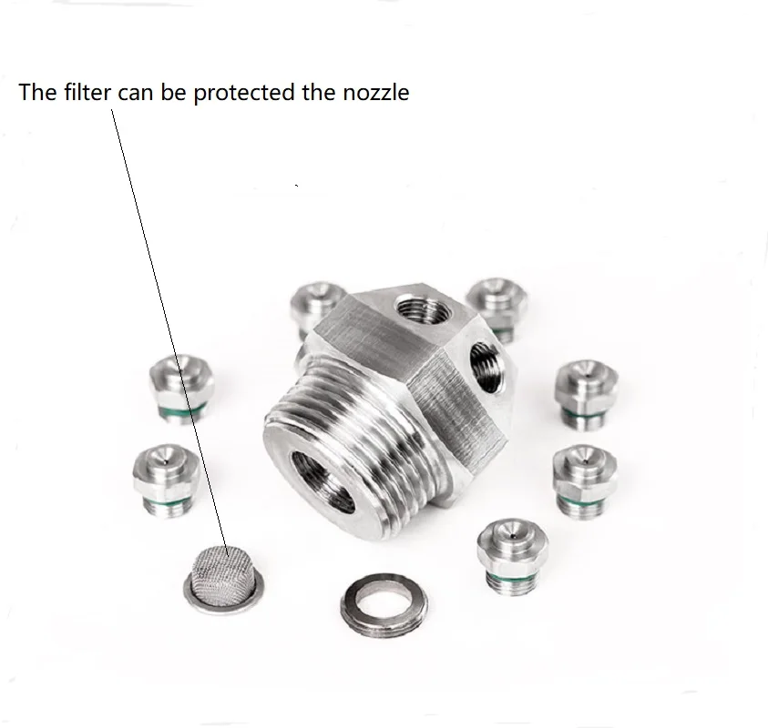 304 Stainless Steel High Pressure Water Mist Nozzle, Multi-head Centrifugal Fire Fighting Spray Head, 1/2