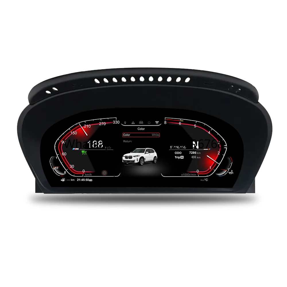 

ZLH 12.3" LCD Speedometer Digital Dashboard Cluster Speed Meter Screen for BMW 5 Series E60 E61 2003 - 2009 LINUX