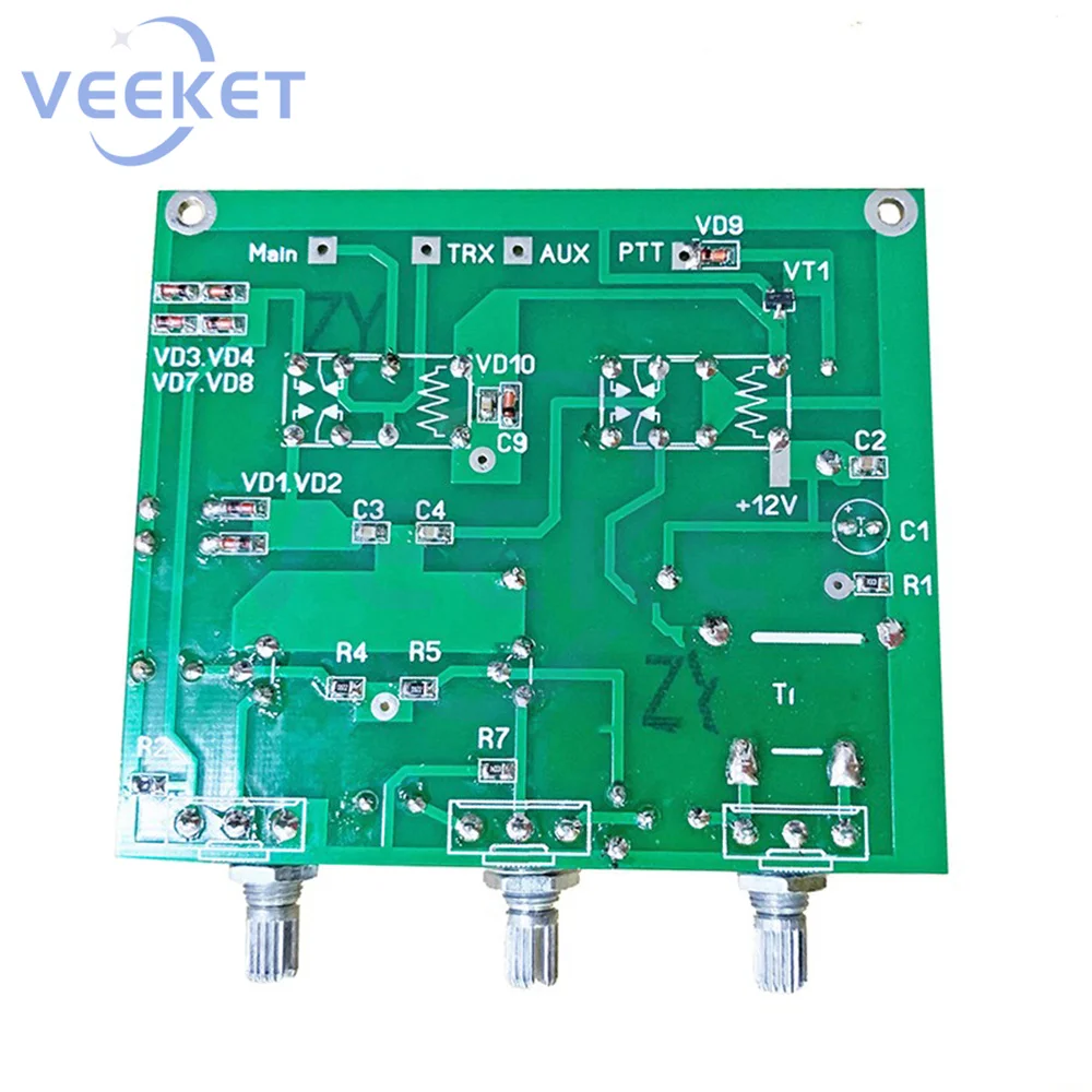 13.8V/150mA HF Band Adjustable QRM Canceller DIY Electronic Kits 1.8MHz-30MHz For Radio Noise Cancellation Built In PTT Control