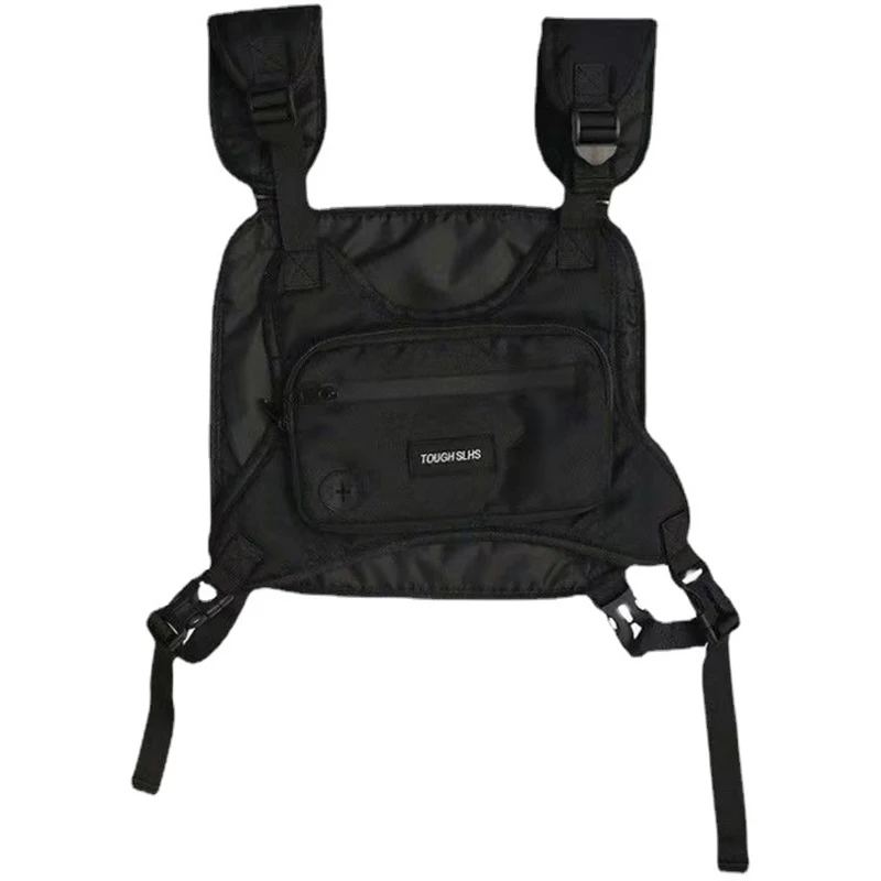 #Waterproof Outdoor Functional Vest Fashion Tactical Tooling Chest Bag Hip-hop Handsome Waistcoat Outerwear Portable Chest Bag