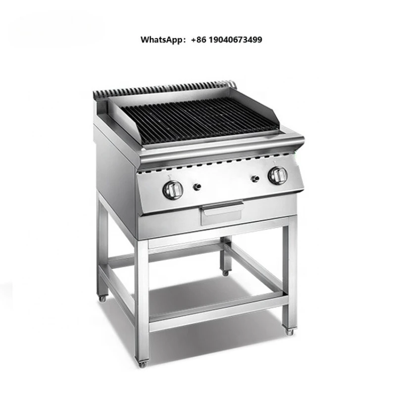 High Quality Series Table Top Stainless Steel Gas Lava Rock Grill With Stand FWX