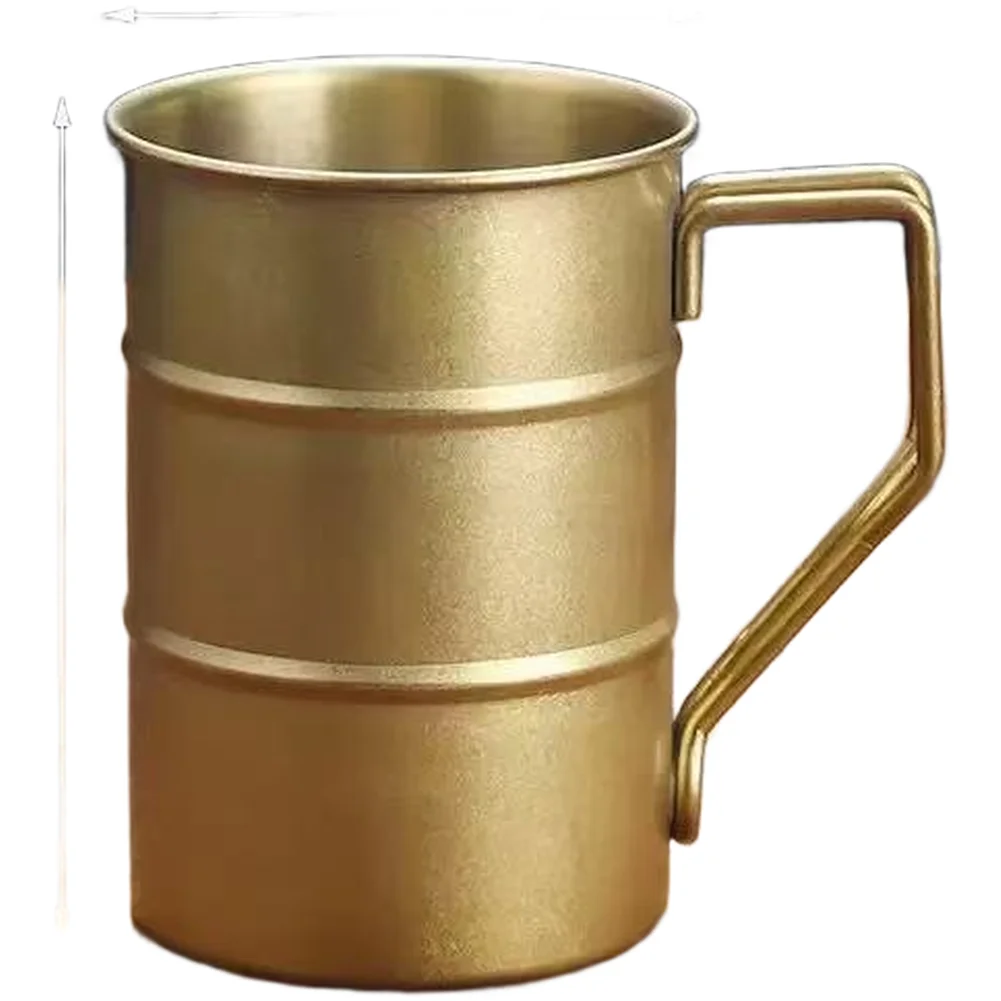 Matte Finish Retro Stainless Steel Mug Featuring Wooden Joint Style for Camping Picnic Beer and Daily Drink Use
