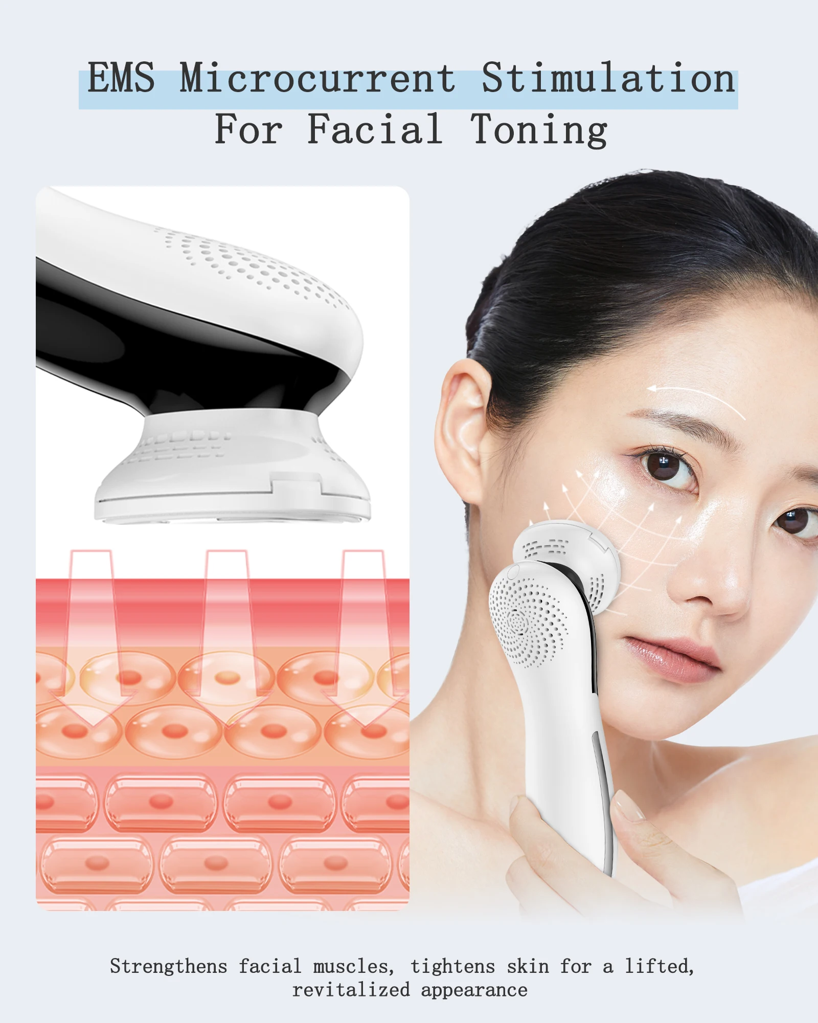MAXGROOM EMS masajeador Facial Lifting LED fotones limpieza profunda de la piel de los ojos eliminación de arrugas calor vibración cuidado de la piel dispositivo de belleza