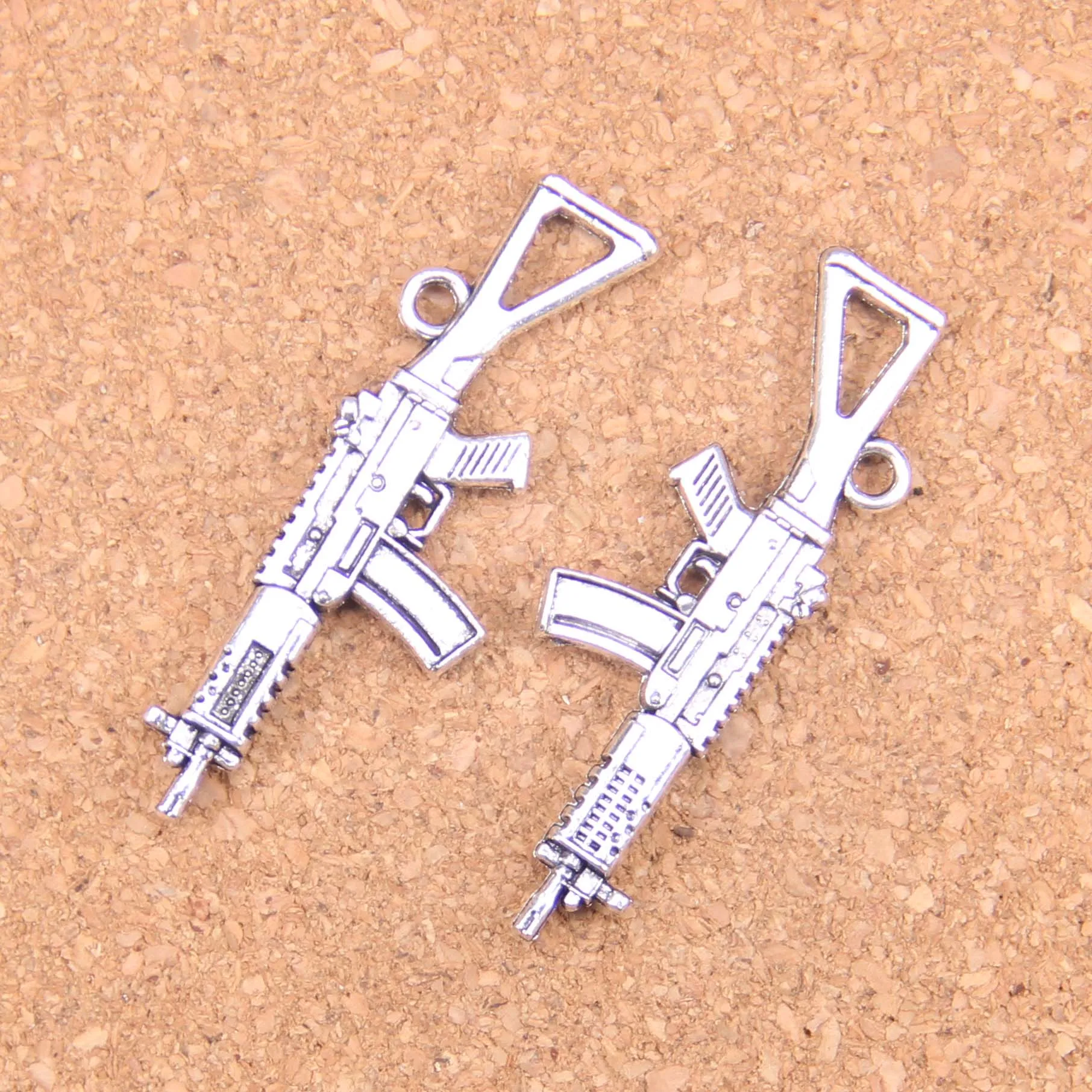 30pcs Charms Machine Gun Assault Rifle 45x13mm Antique Making Pendant fit,Vintage Tibetan Silver,DIY Bracelet Necklace