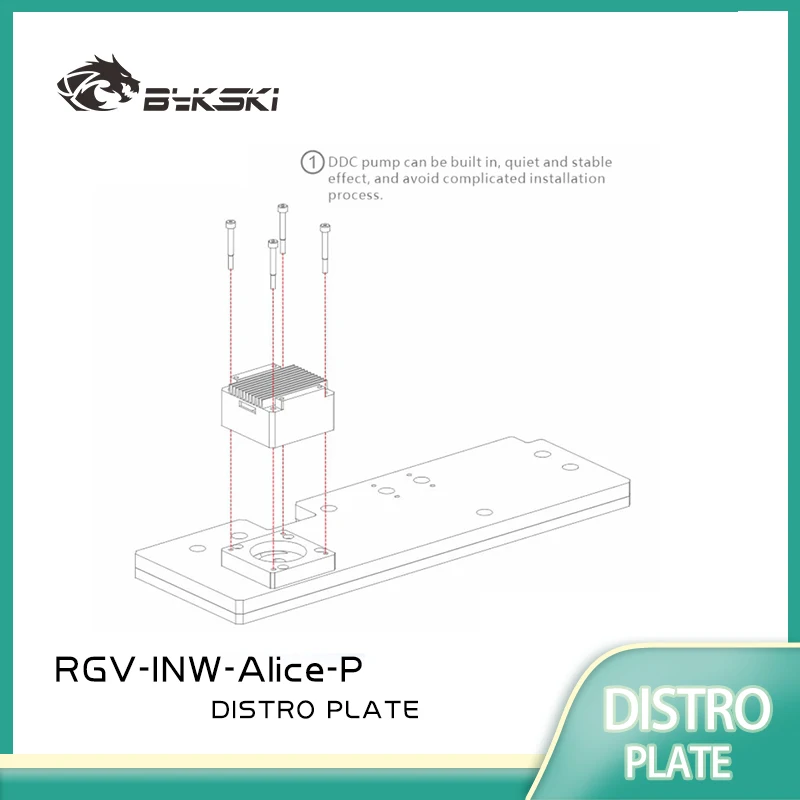 BYKSKI Acrylic Board Water Channel Kit Solution for IN WIN Alice Computer Case Support DDC Pump Assembly Easier RGV-INW-Alice-P