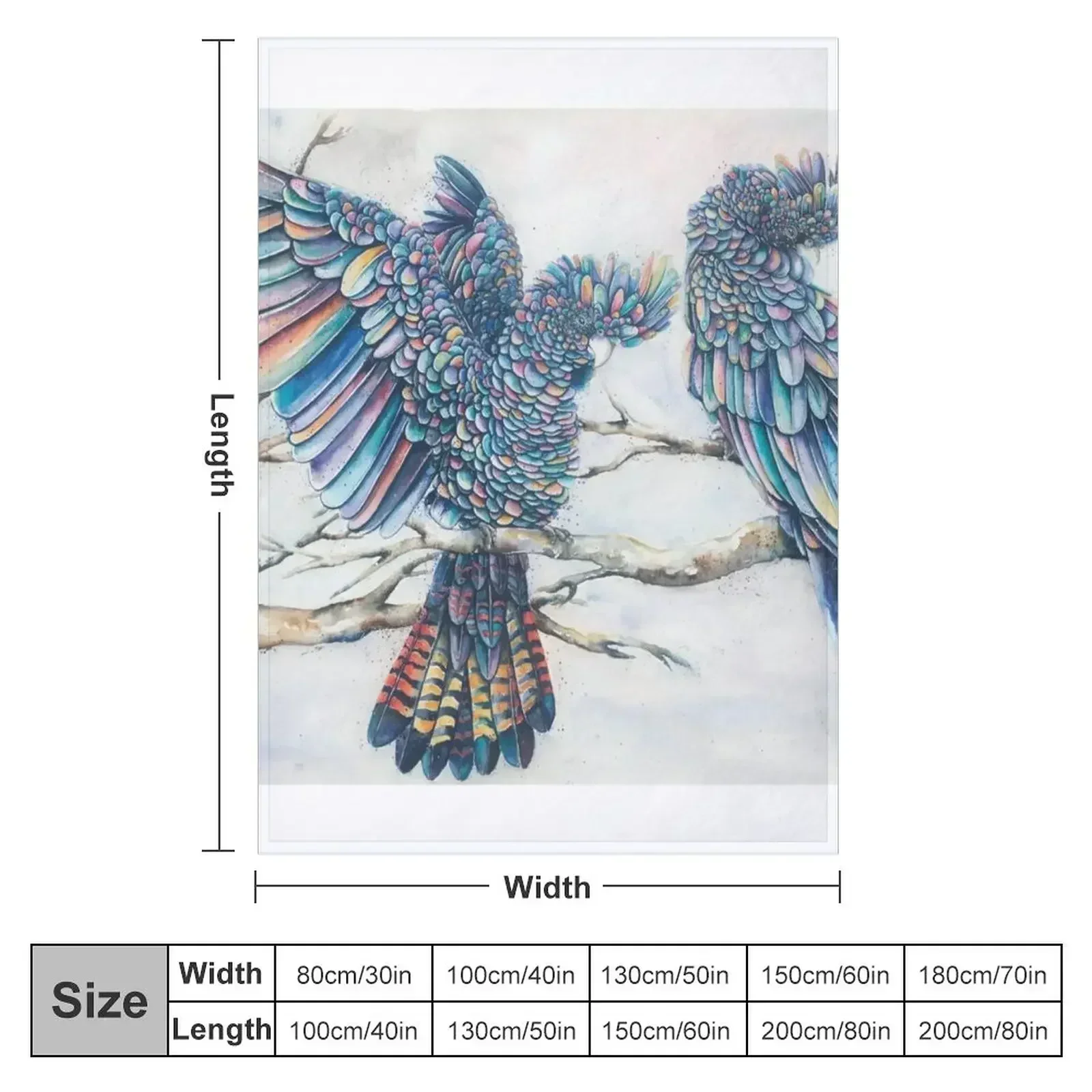 Black Cockatoo Pair - Rainbow Throw Blanket Cute Plaid Baby Thins Decorative Sofa Nap Quilt Blankets