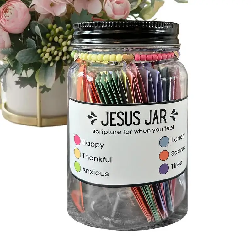 성경이있는 기도 항아리 성경 구절 성경이있는 예수 항아리 거실 침실 연구 장식 영감 카드 기념품