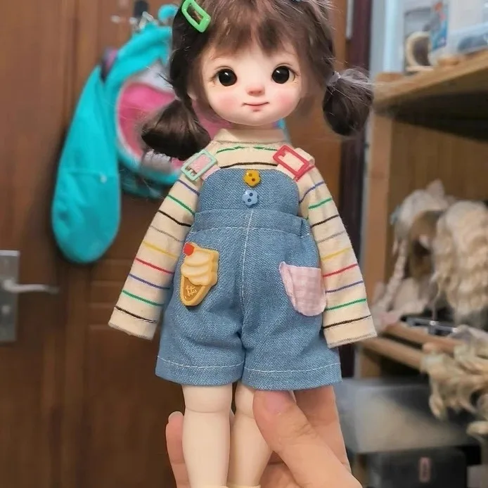 （customization 30day）BJD doll clothes suitable for  1/6 size Cute suspender pants clothing set doll accessories (3 points)