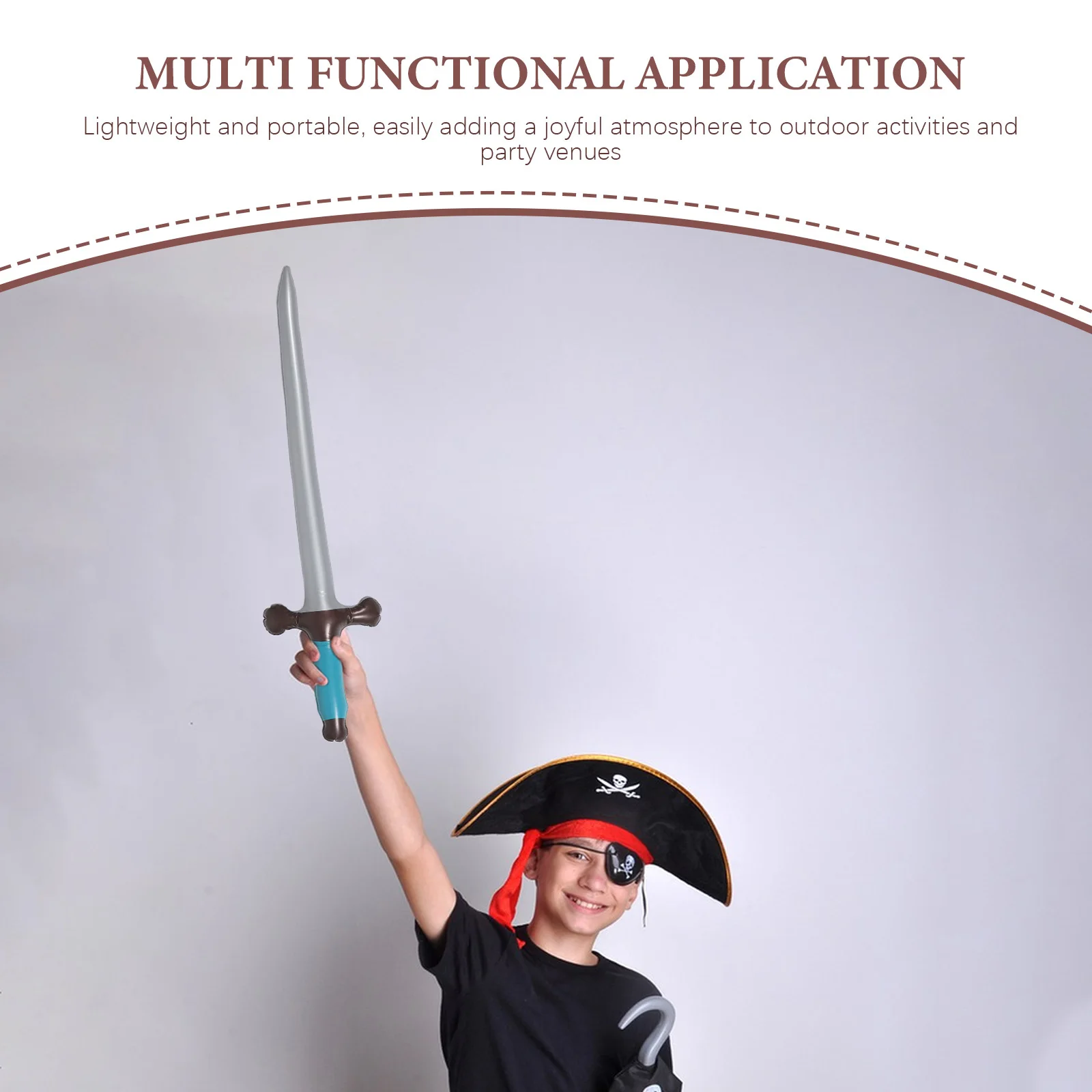 9 szt. Nadmuchiwanych mieczy pirackich dla dzieci, lekkie miecze do napełniania, jaskrawe kolory, bezpieczny materiał PVC, do odgrywania ról, na przyjęcie urodzinowe.