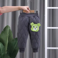 New Winter Children Clothes Kids Boys Girls Thicken Warm Elastic Band Pants Kids Cotton Clothing Add Velvet Casual Trousers