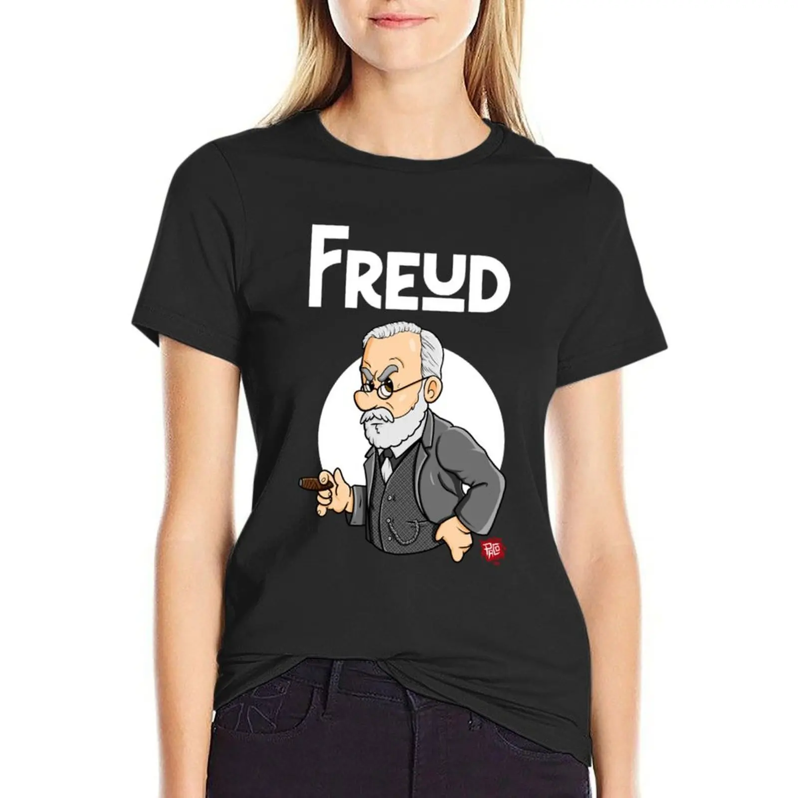 Freud T-Shirt tees kawaii clothes oversized lady clothes workout shirts for Women loose fit