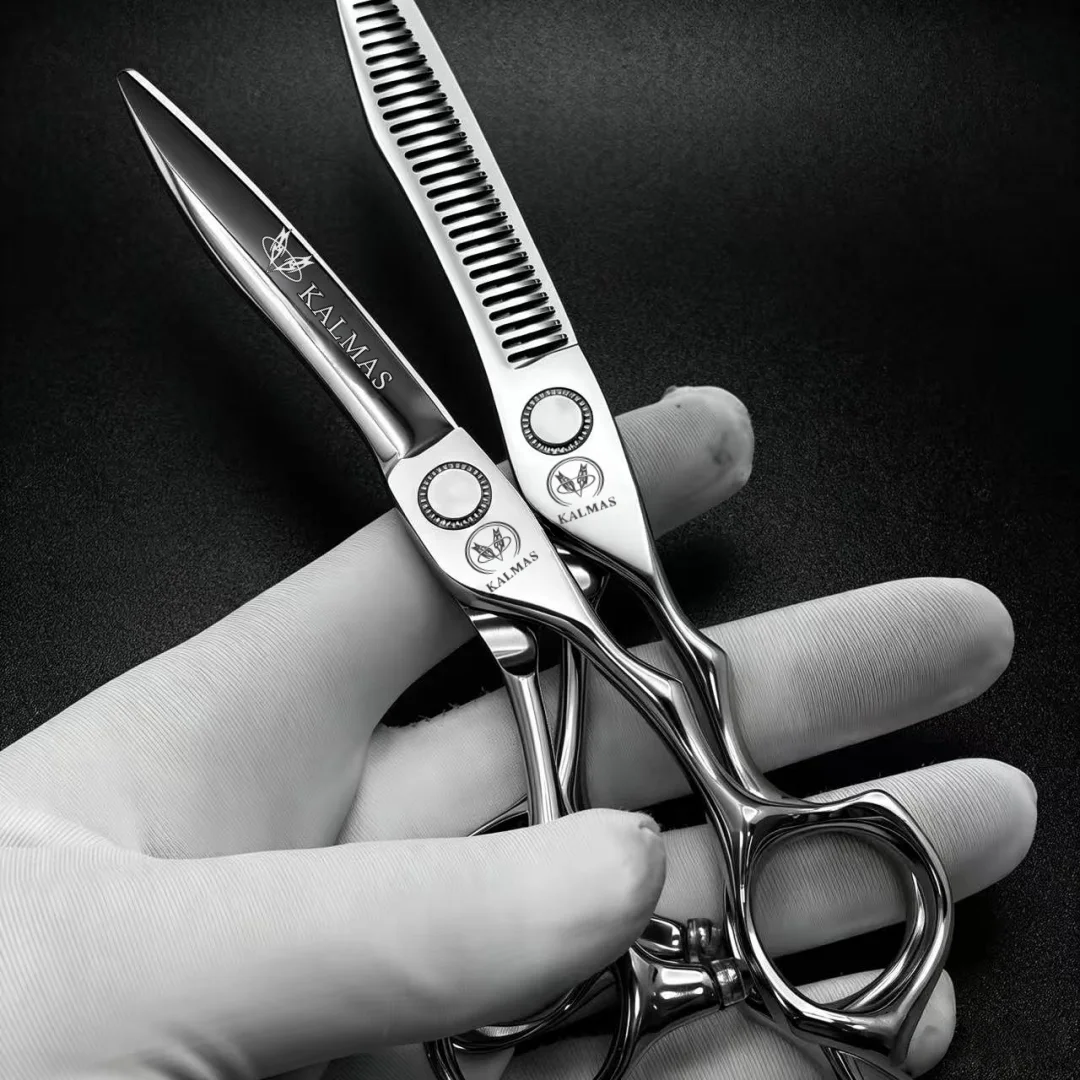 

KALMAS 6 Inch Professional Hairdressing Scissors Set VG10 Steel Barber Thinning Shears for Salon Hair Styling Cutting Tools