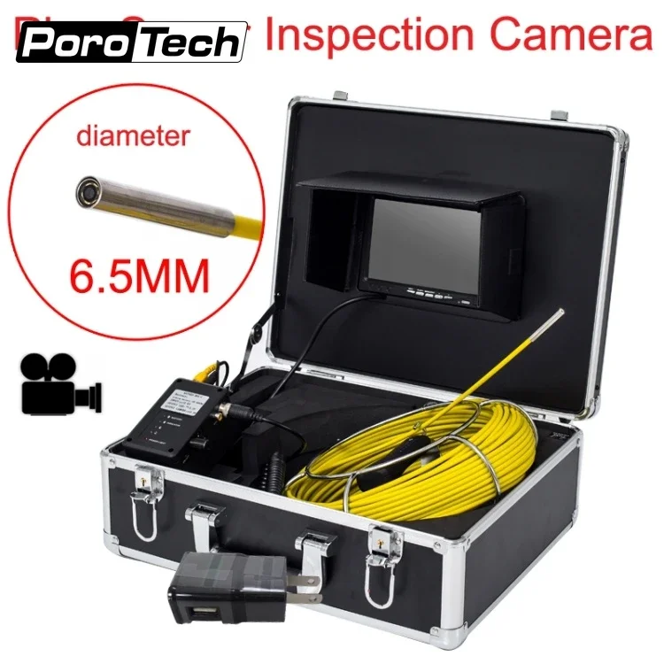 

30m 6.5mm Pipeline Inspection System Industrial Equipment Waterproof Drain Sewer Wall Pipe Camera 7''endoscope Camera WP70