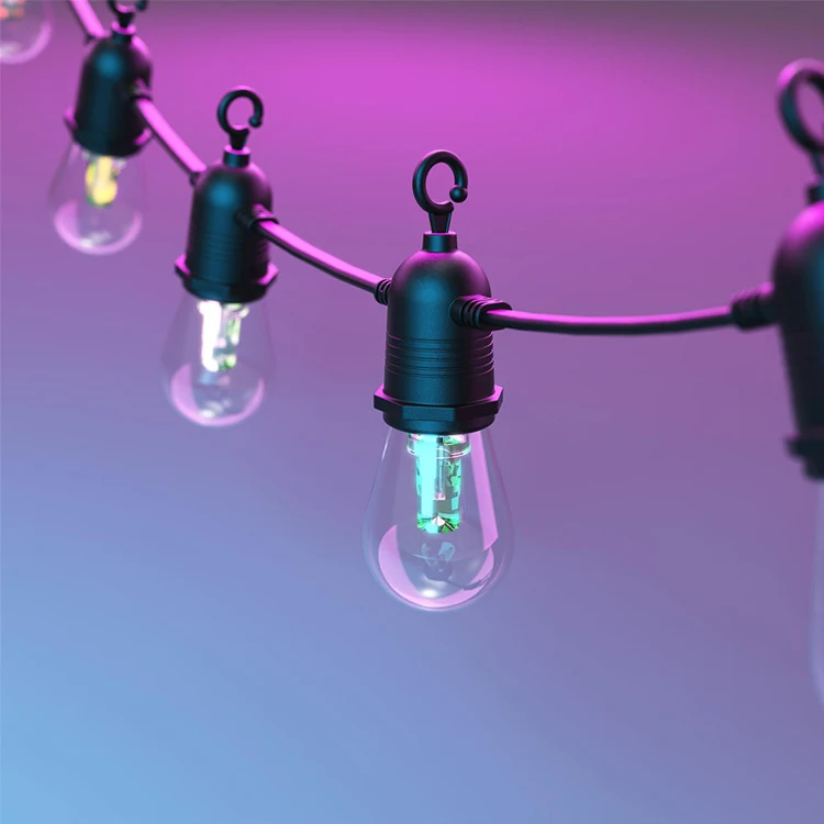 Christmas New Arrive LED Festoon String Lights Remote Control Multi Color Patio LED String Lights for Garden