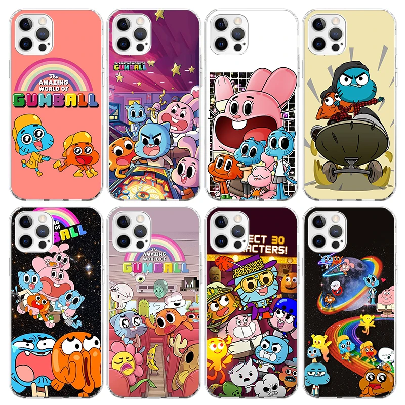 The Amazing World Gumball Phone Case For iPhone 16 15 14 13 12 Mini 11 Pro Max Cover 7 Plus X XS XR 8 + SE Silicone Shell Print 