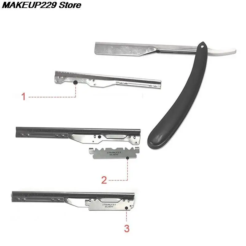 Professional Manual Shaver Straight Edge Stainless Steel Sharp Barber Razor Folding Shaving Shave with Blade Straight Razor Tool