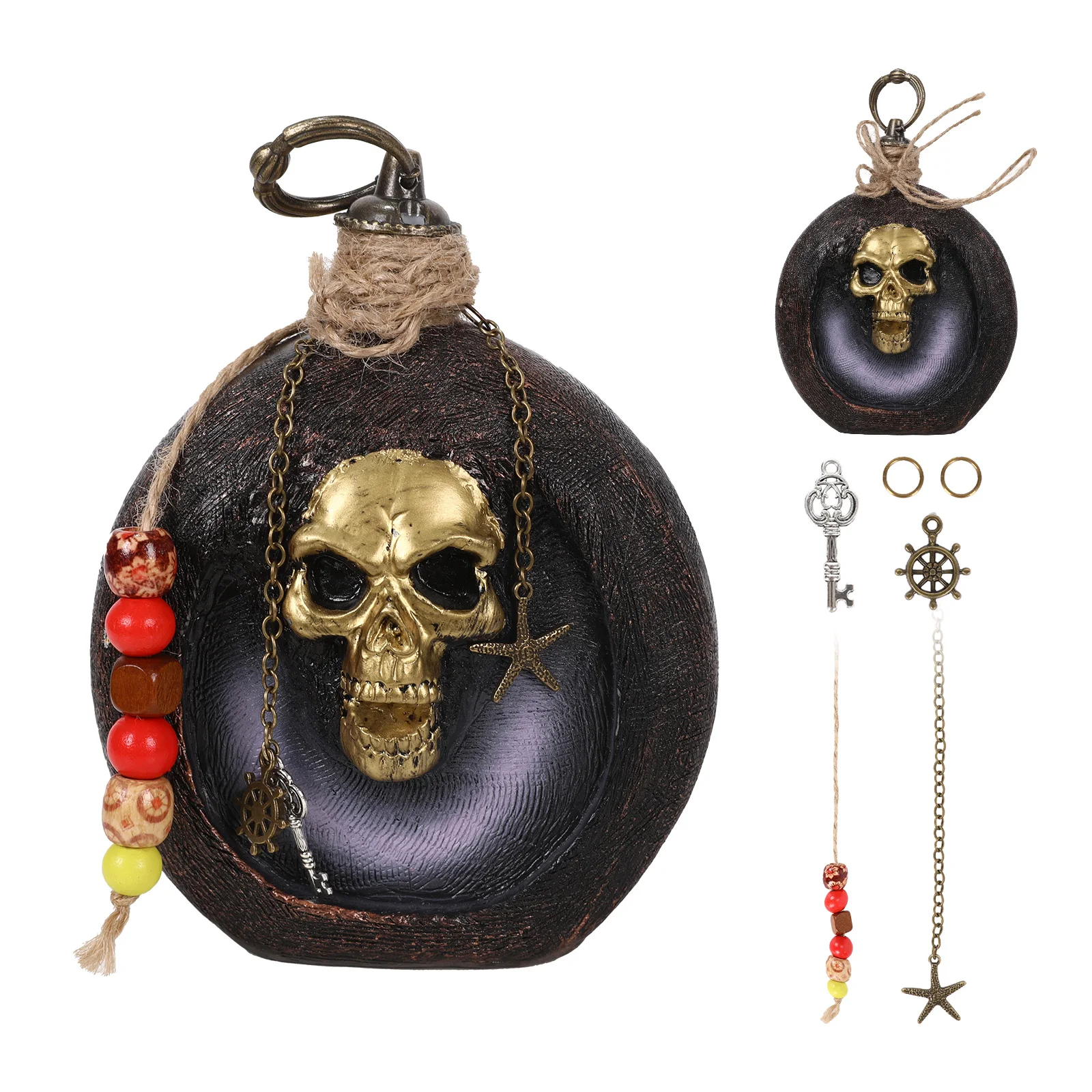 

Пиратский ром, украшение для бутылки, смола, череп, реквизит для бутылки, Хэллоуин, косплей, реквизит для головы скелета, фигурка, ремесла