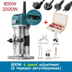 Holz Router Elektrische Trimmer 800W/2000W Holzbearbeitung Fräsen Gravur Stoßen Trimmen Maschine Hand Carving Router Werkzeug Diy