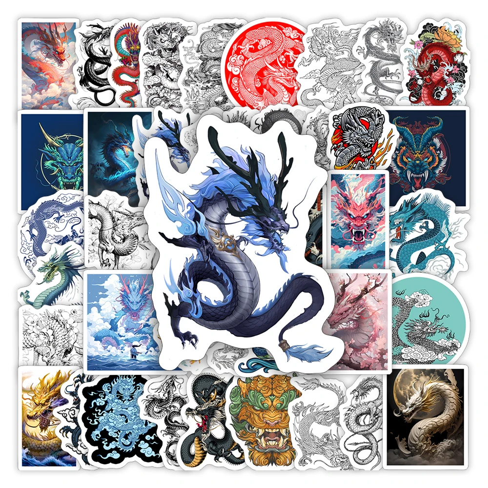 Chinese Dragon Stickers Cool DIY Kids Toys Gift Decorative Decal for Laptop Phone Journal Scrapbook Luggage Waterproof