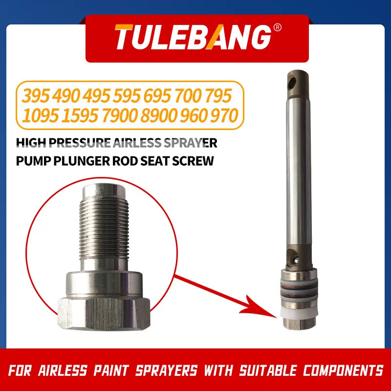 Alta pressão Airless pulverizador bomba êmbolo, parafuso de assento Rod, Ferramenta de pulverização Acc, 395 490 495 595 695 700 795 1095 1595 7900 8900 960 970