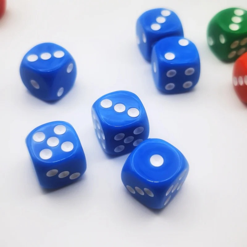 10pc/lot D6 Dice 6 Faces Dice Casino Table Game Dice Acrylic Round Edge Dice D6 14mm Casino Dice