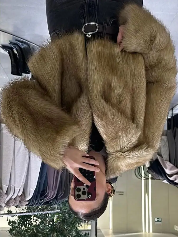 

HH женское зимнее однотонное плюшевое пальто с эффектом искусственного меха, теплое повседневное короткое пальто с лацканами в стиле ретро, женское модное короткое пальто