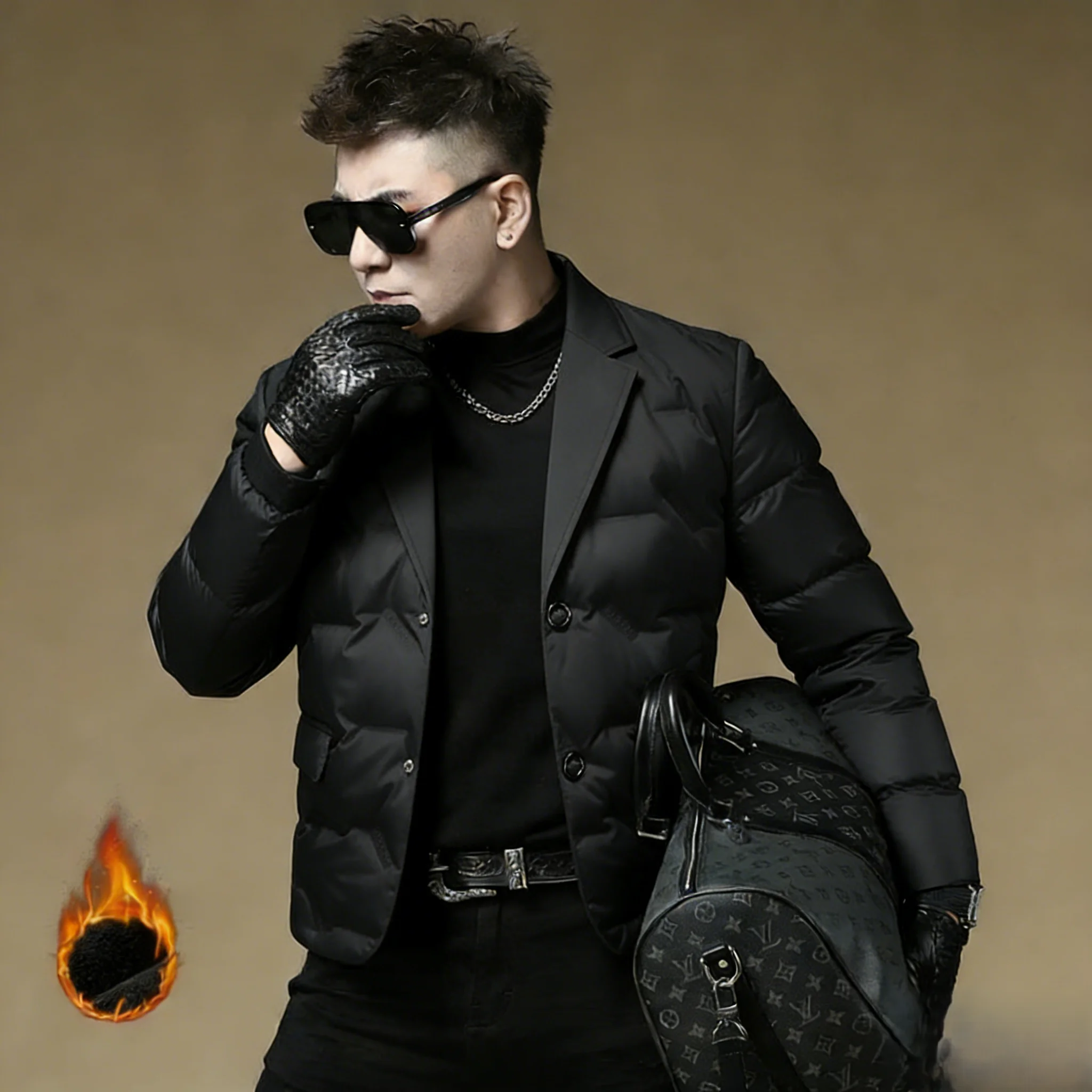 

Повседневная мужская куртка-пуховик Slim Fit, легкая, с наполнителем из 90% белого утиного пуха, теплая верхняя одежда для официальных мероприятий