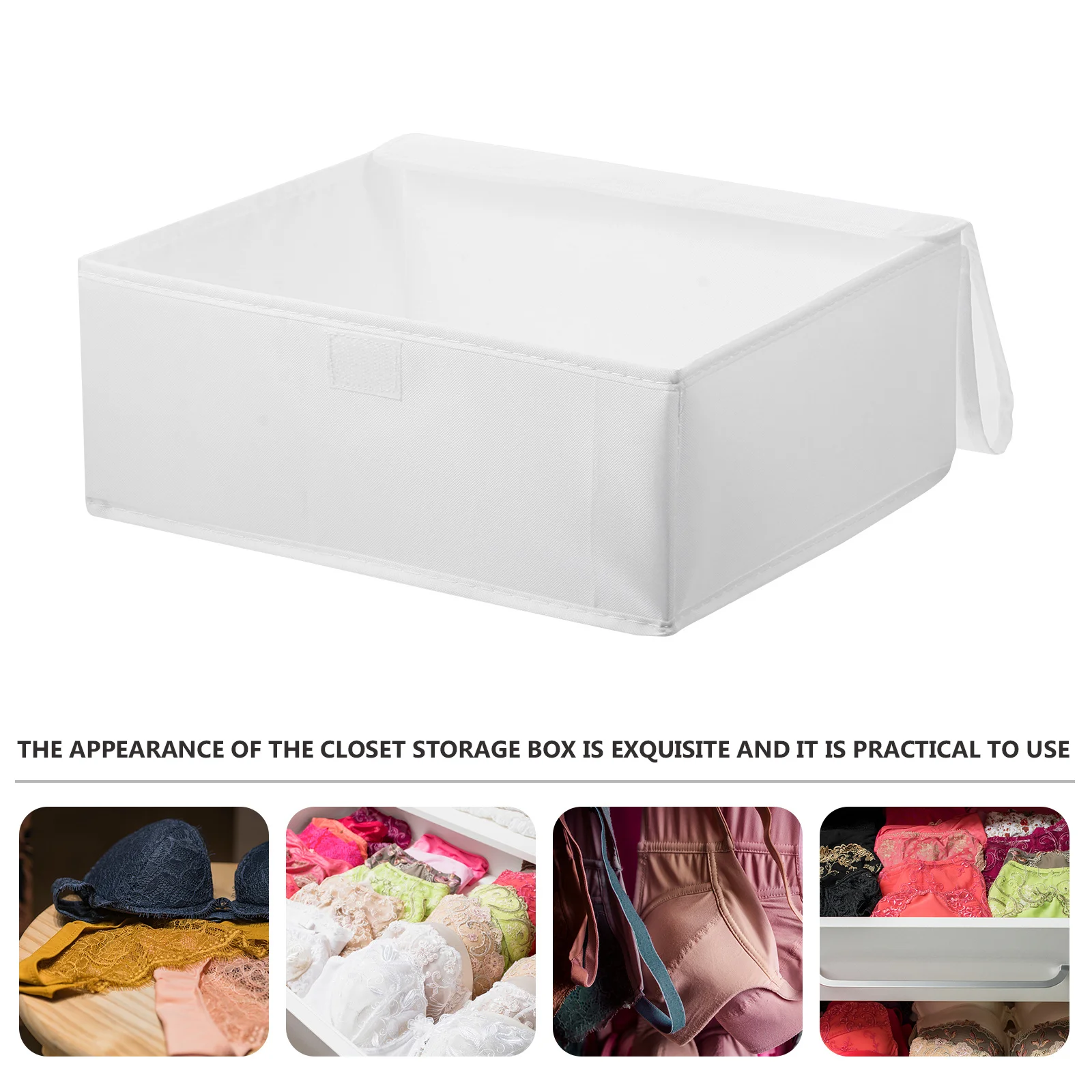 

Underwear Storage Organizer Box with Lid Oxford Cloth Bra Drawer Bin for Closet Storage Women Socks Ties Scarves Holder