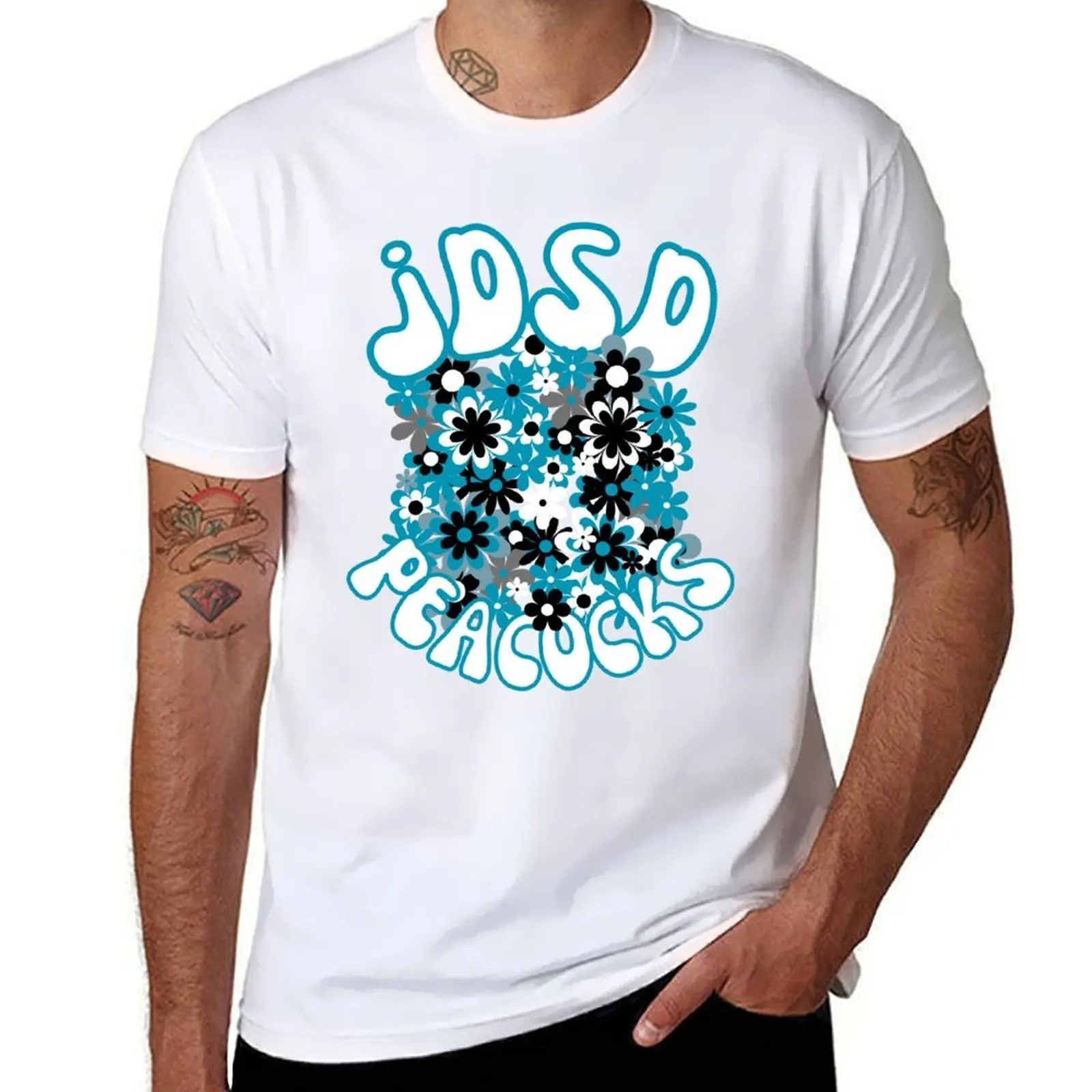 

JDSD florals white text T-Shirt t shirts for man graphic tees t shirts for man graphic funny T-Shirt