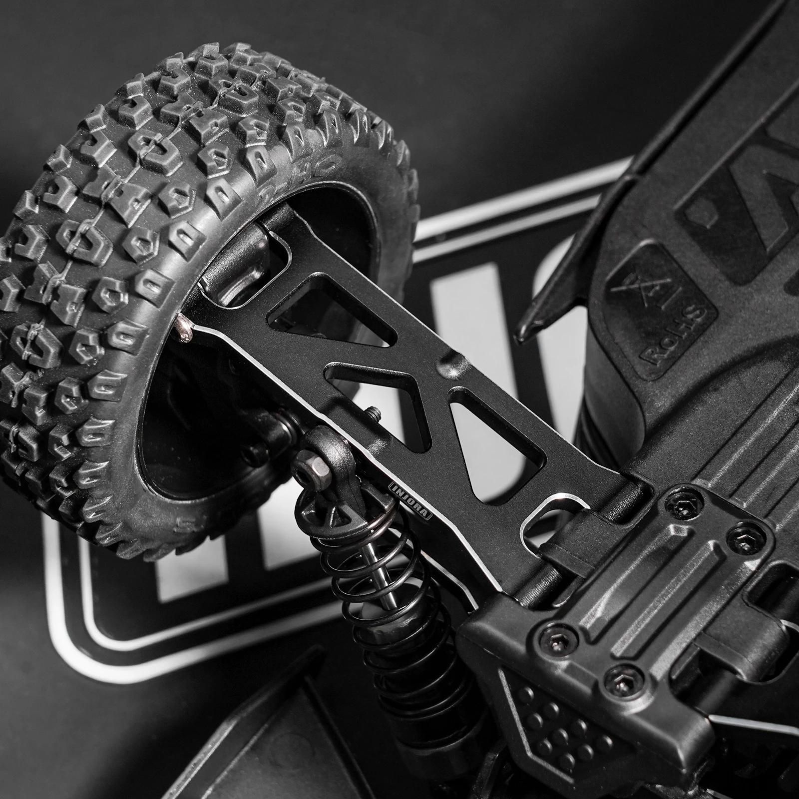 INJORA Brazos de suspensión inferiores superiores y traseros delanteros de aluminio para 1/14 Arrma Typhon Grom 1/18 Granito Grom