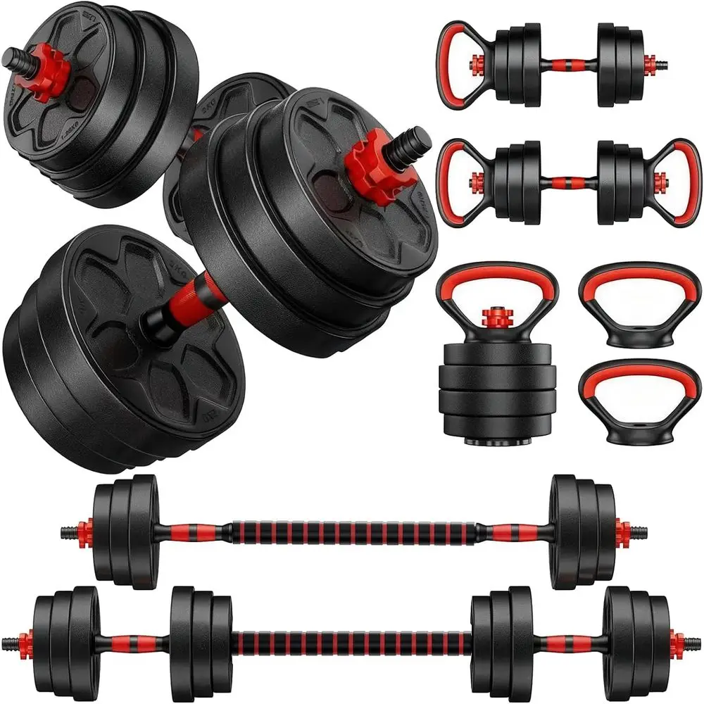 

Versatile 4-in-1 Adjustable Dumbbells Set - 22 to 88 LBS, Ideal for Kettlebell, Bar, and Push-up Stand Workouts