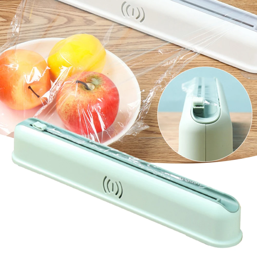 Cling Film Cutter with Slide Cutter Multipurpose Plastic Wrap Dispenser Adjustable Foil Divider Kitchen Gadget In Stock