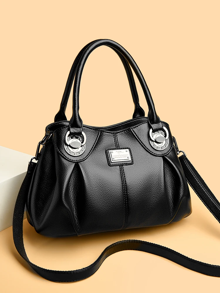 Fashionable Soft Leather Shoulder Bag Women's Large Capacity Crossbody Bag Casual Simple Style Detachable Strap Commuter Bag