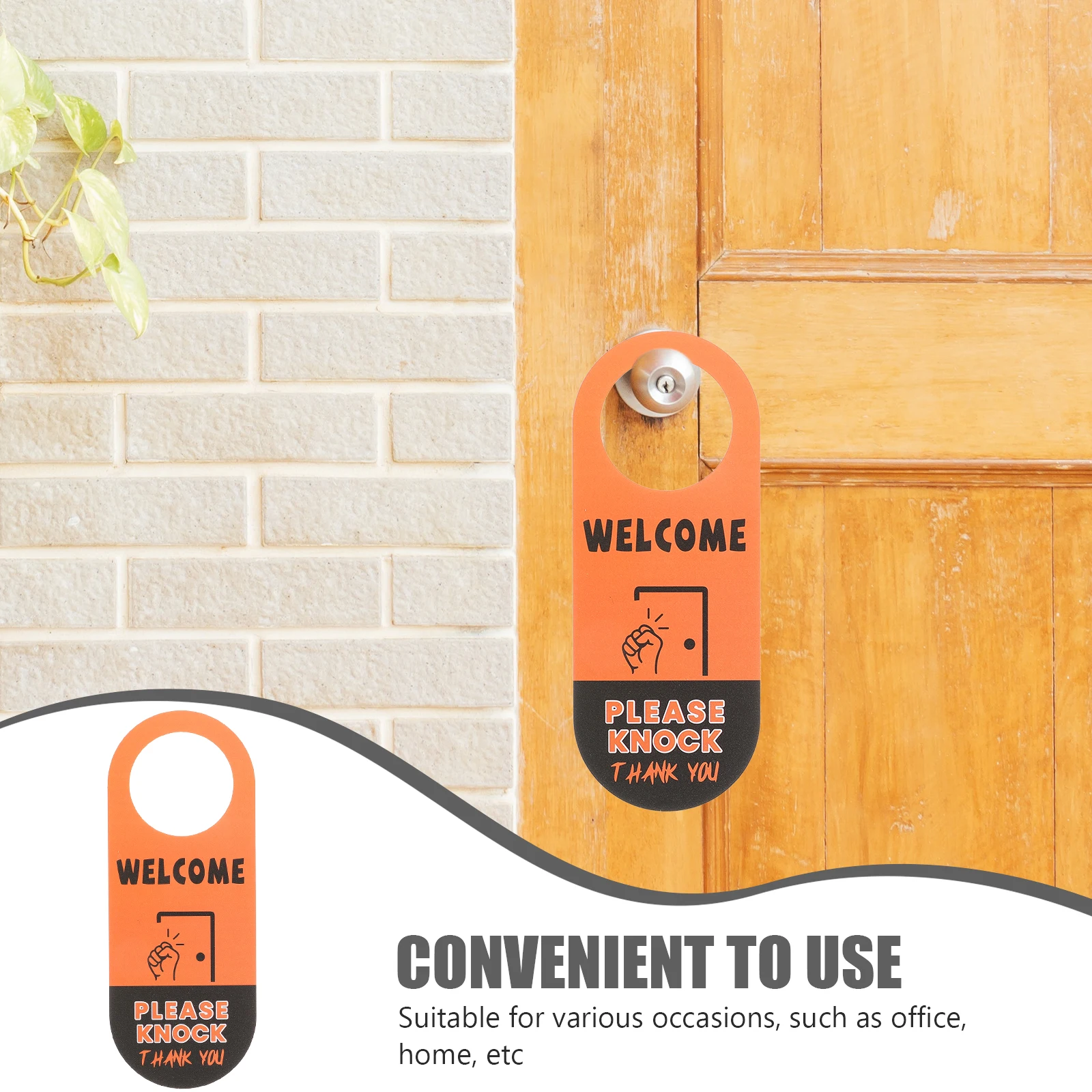 

1pcs Double Sided Hanger For Privacy Welcome Please Knock Hanging On Door Handle Durable Safe Materials Office Conference Room