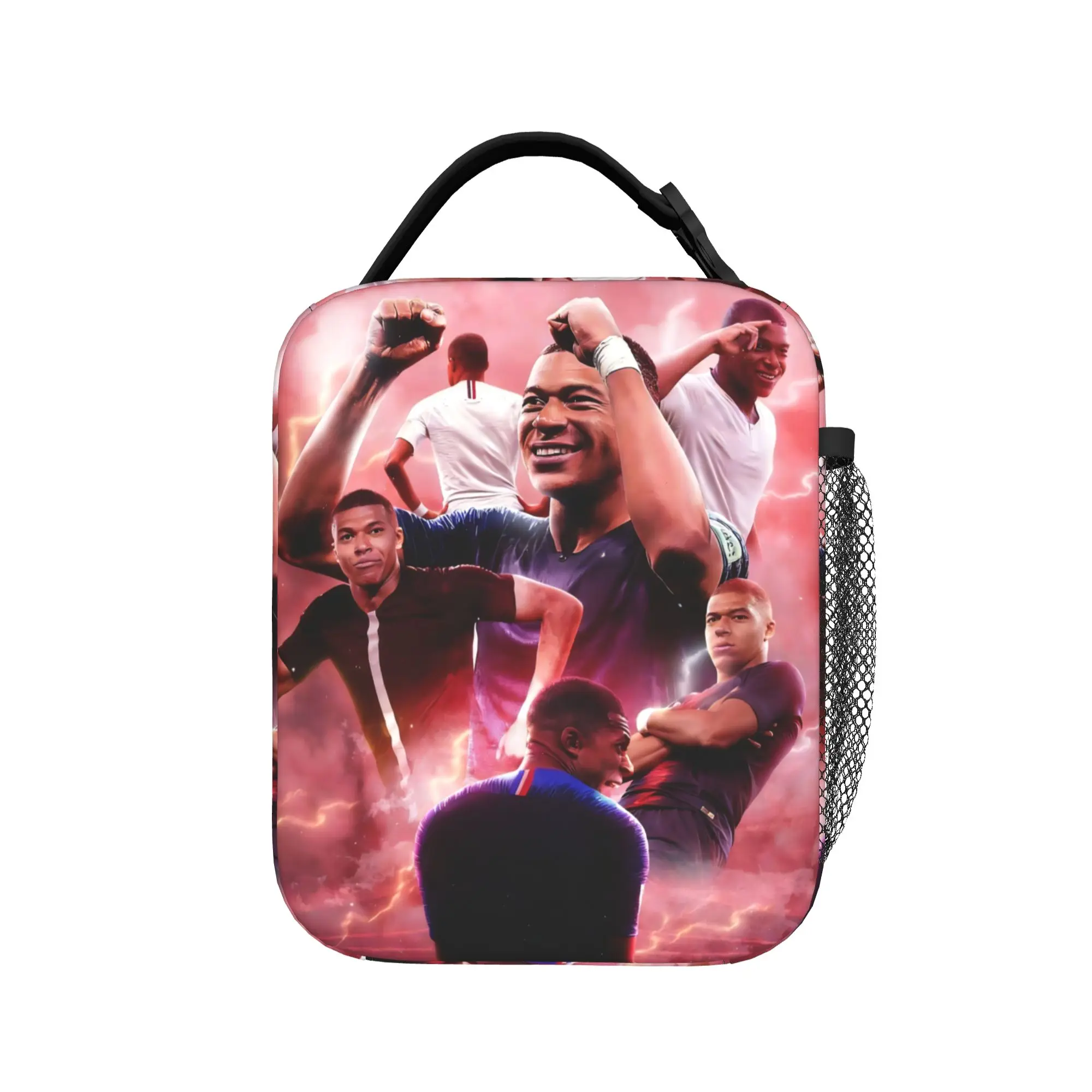 M-Mbappes Insulated Lunch Bags Large Football Soccer Meal Container Thermal Bag Tote Lunch Box Beach  Travel Food Storage Bags