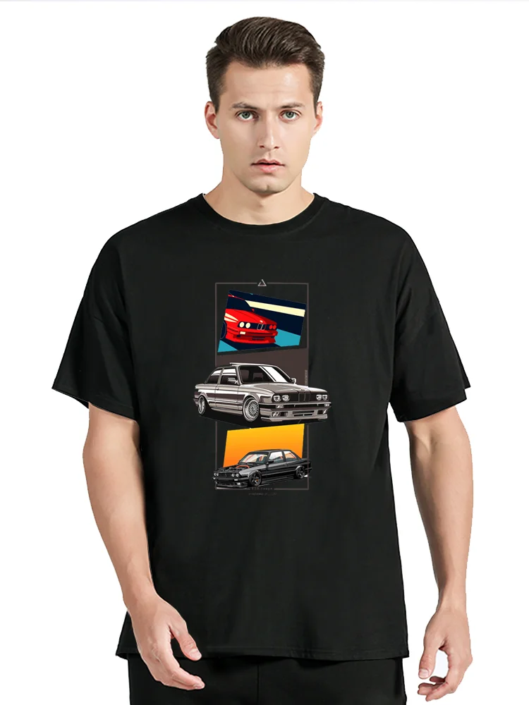 Retro Germany EUDM - E34 M5 T-shirt Summer Old Legend E30 M3 Classic Car TShirt Casual Cotton Tops Men's Clothing Oversized Tees