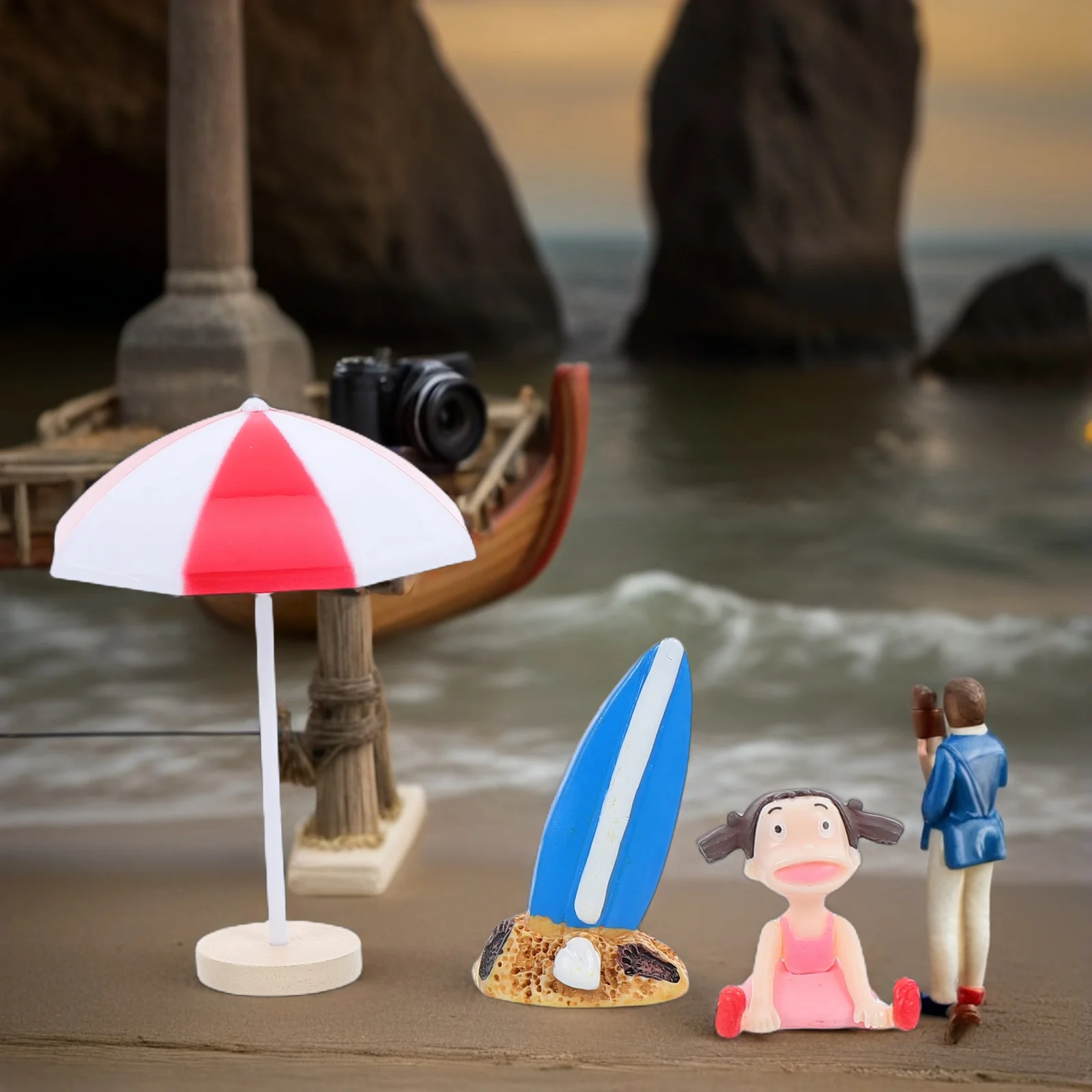 

13pcs Miniature Beach Accessories Resin Plastic Waterproof Beach Mini House Decorations For Dollhouse Fish Tank Garden Summer