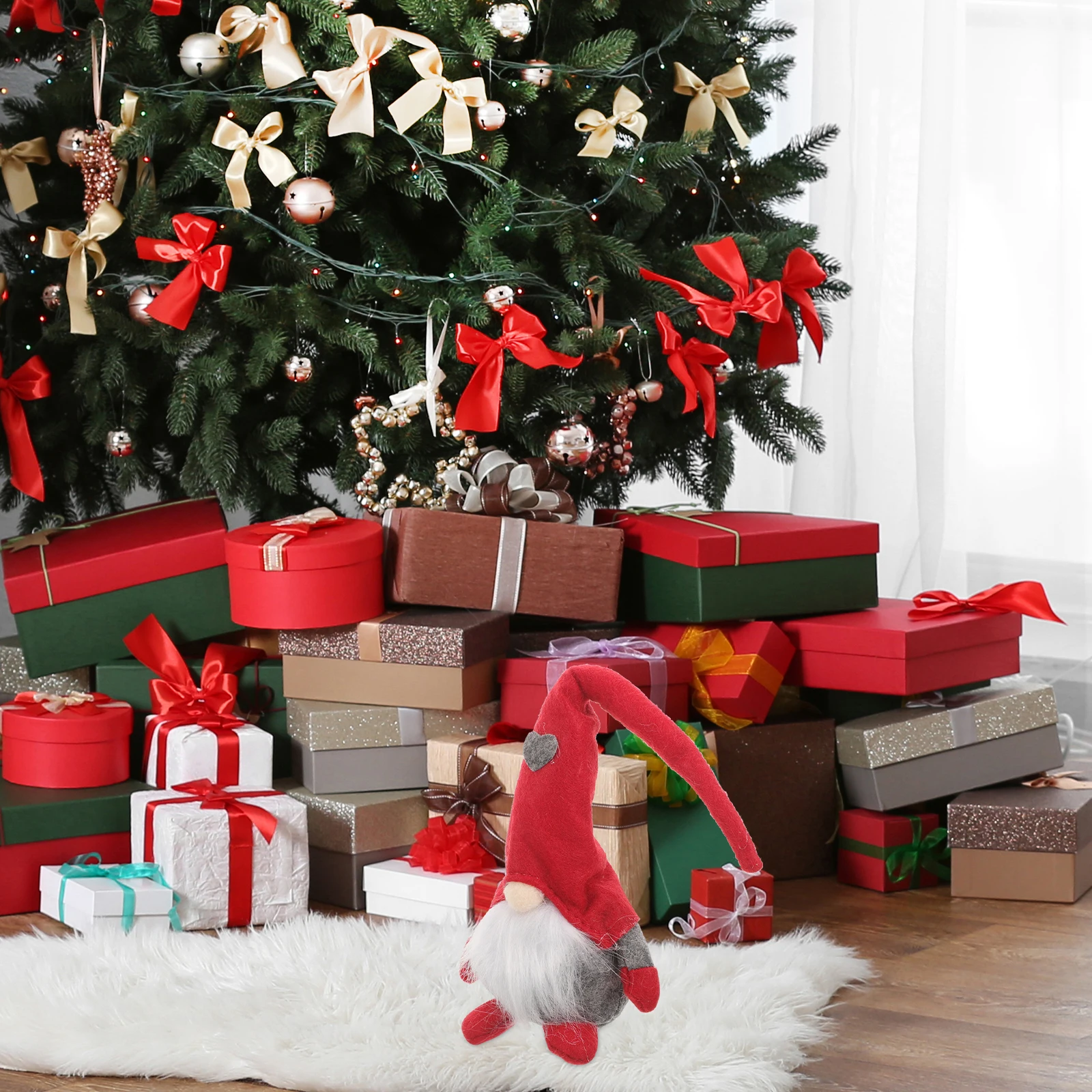 

Adorable Grey Hat Forest Man Christmas Tree Topper Decorative Xmas Ornament for Festive Occasions Christmas Tree Topper