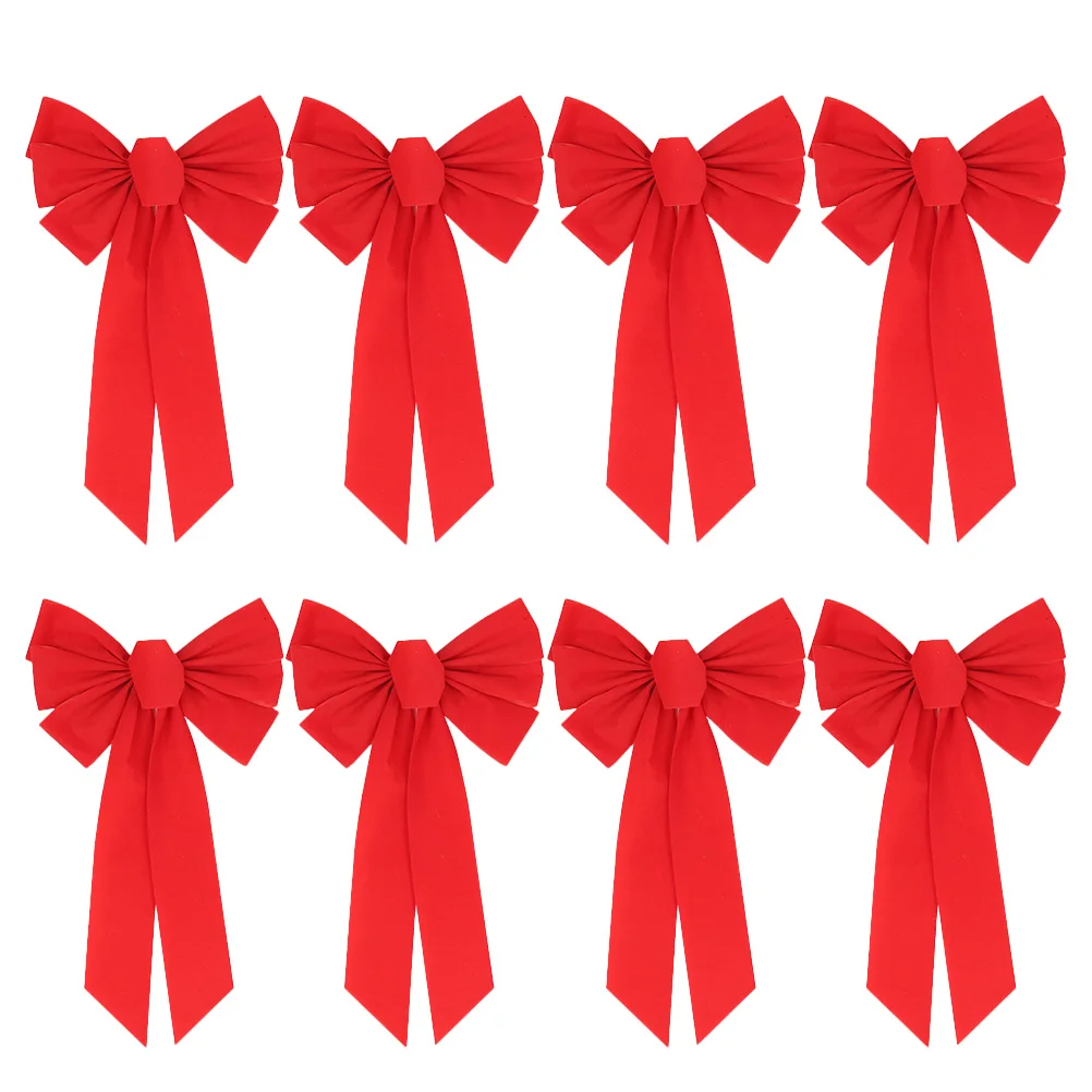 

8 Pcs Coat Hanger Christmas Bow Centerpieces Velvet Decorations Presents Decorating Bows
