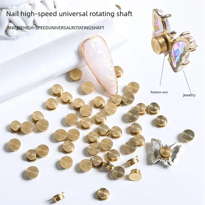 YYM 5pcs Manicure Rotating Bearing Nail Art Universal Rotable Beads Nail Charms 3D Spinning Tool For DIY Nails Art Decorations