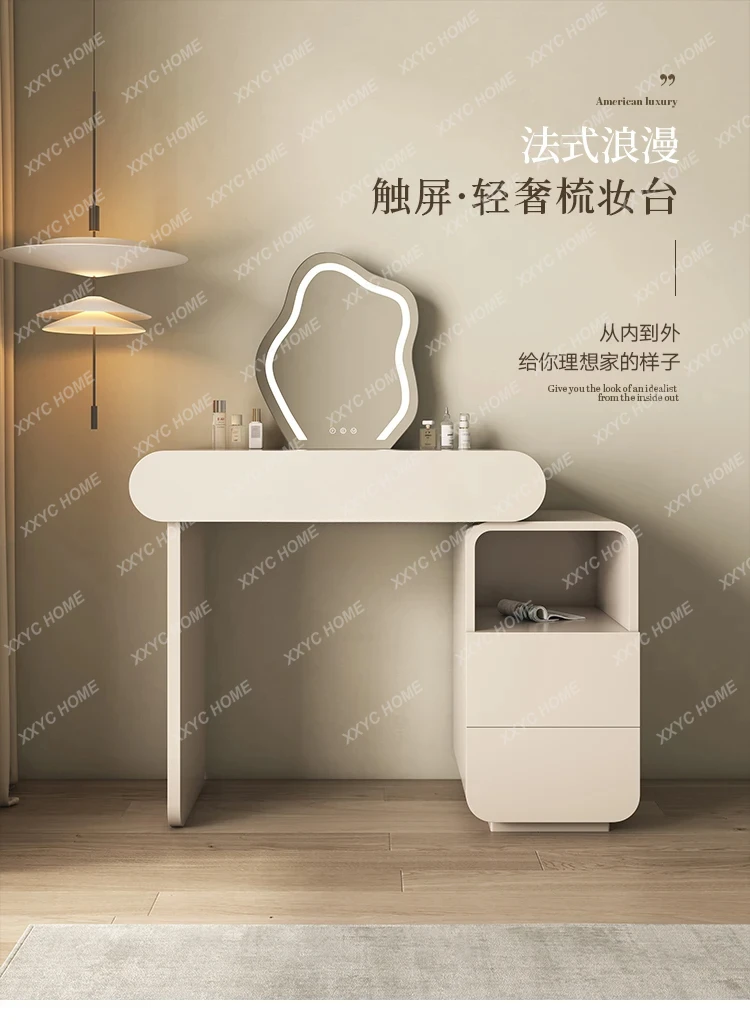 Commode de style crème Coiffeuse rétractable intégrée simple et moderne